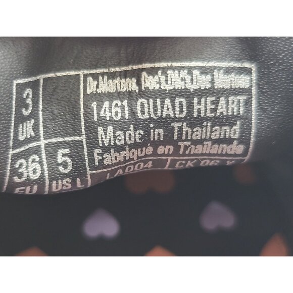 Dr Martens 1461 Quad Heart Shoes Womens Size 5 Platform Leather - Picture 9 of 13